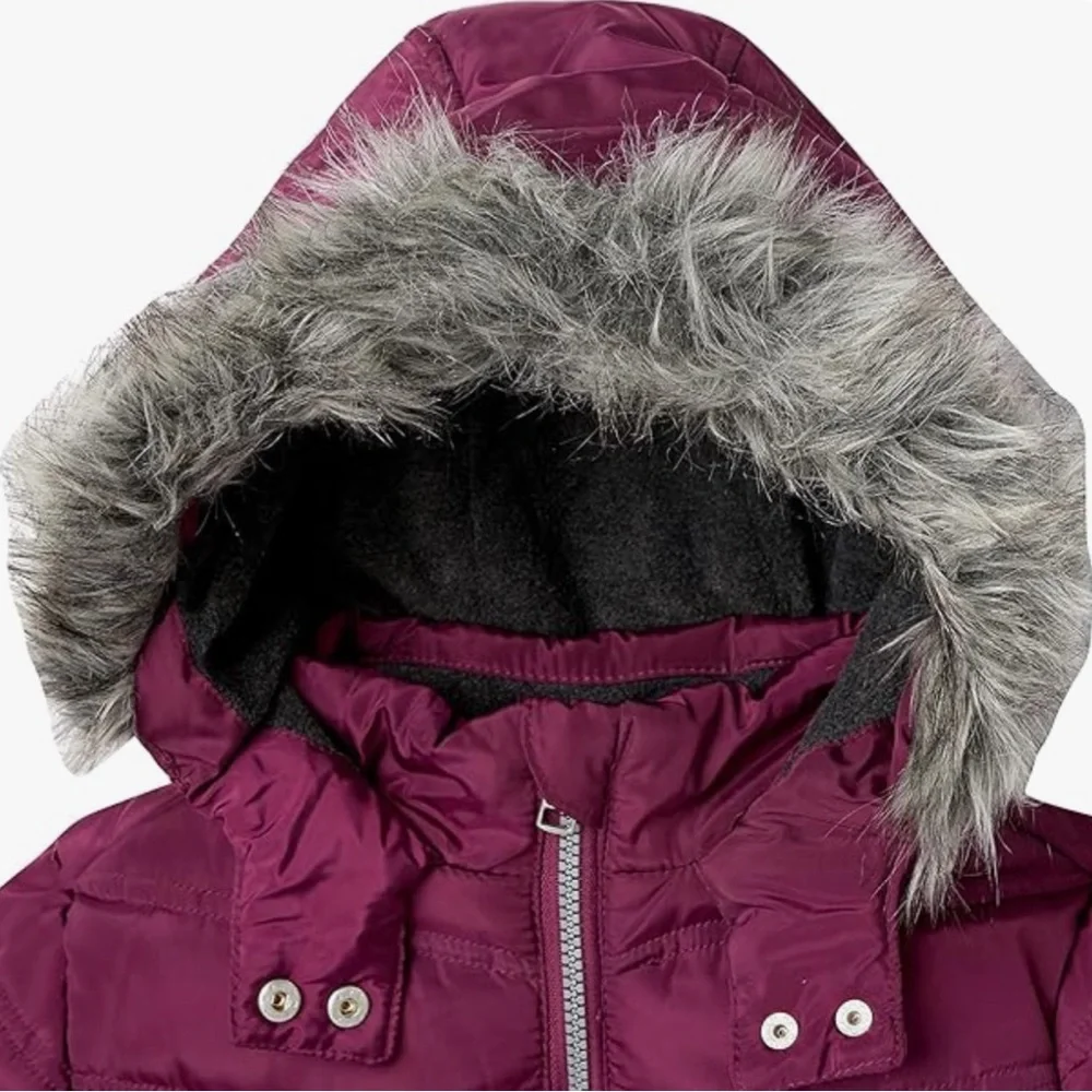 CALVIN KLEIN JEANS Girl's Puffer Hooded Fleece-Lined Coat - Size 8/10 (M)